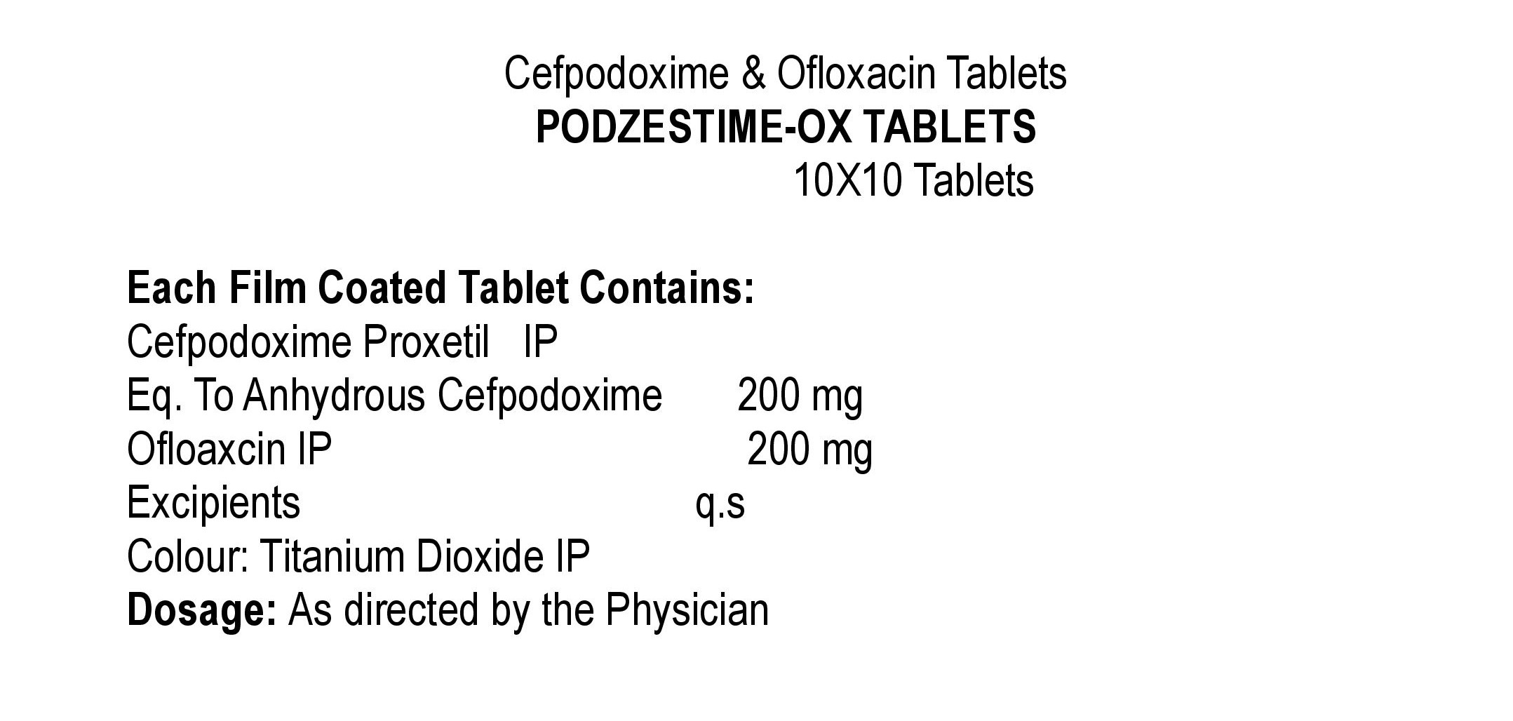 PODZESTIME - OX TABLET